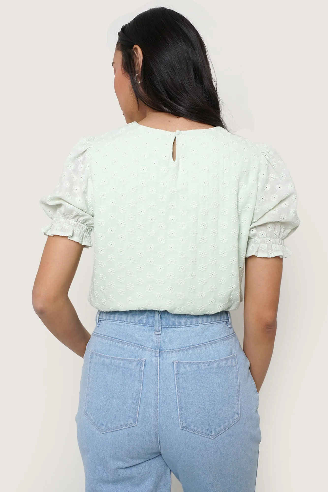 Eyelet Puff Sleeve Top