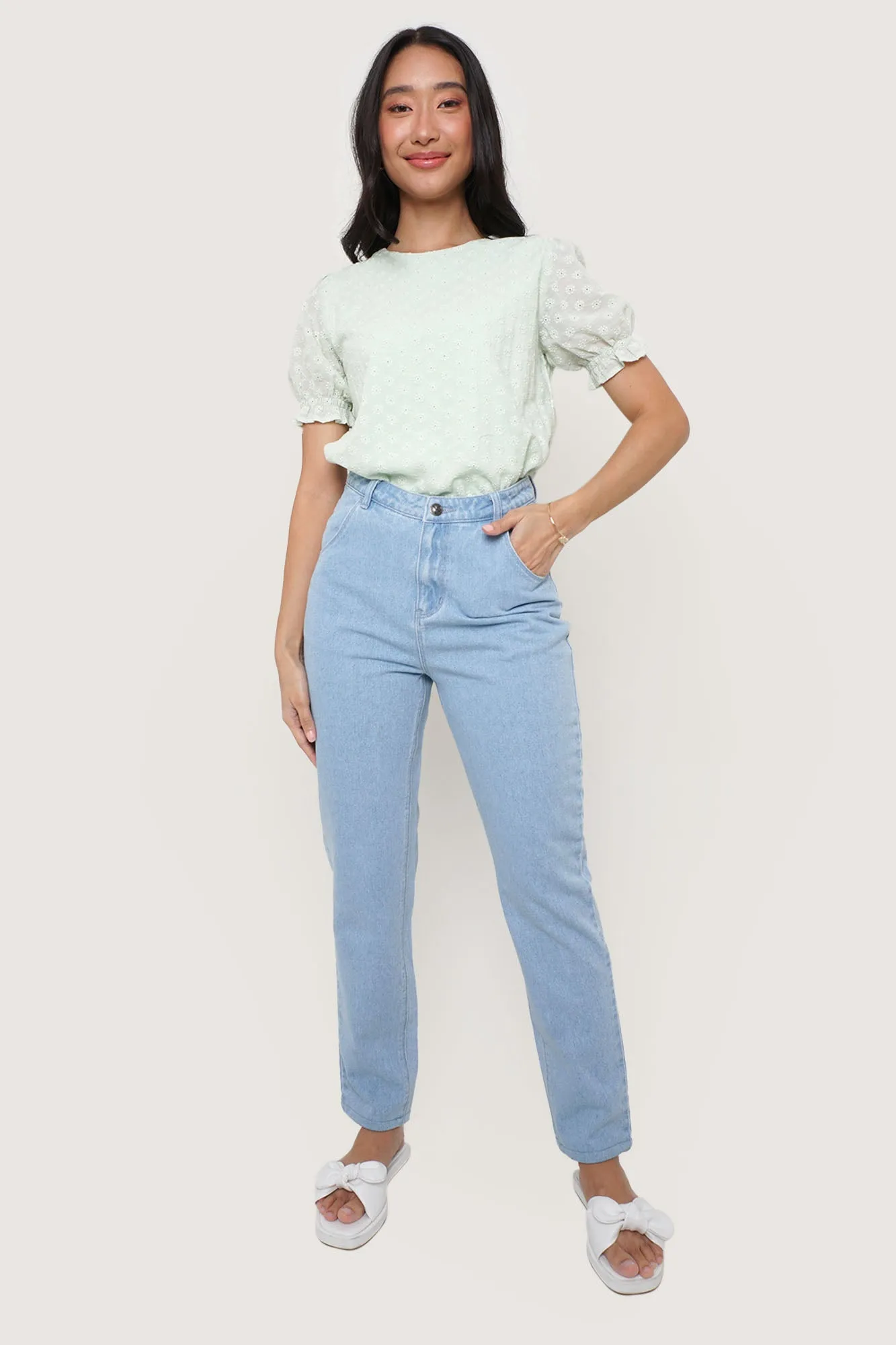 Eyelet Puff Sleeve Top