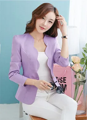 Fashion Spring autumn Women Suit Jacket Coat Solid color slim OL ladies work wear blazer