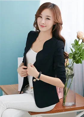 Fashion Spring autumn Women Suit Jacket Coat Solid color slim OL ladies work wear blazer