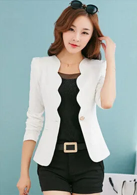 Fashion Spring autumn Women Suit Jacket Coat Solid color slim OL ladies work wear blazer