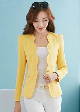 Fashion Spring autumn Women Suit Jacket Coat Solid color slim OL ladies work wear blazer