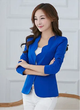 Fashion Spring autumn Women Suit Jacket Coat Solid color slim OL ladies work wear blazer