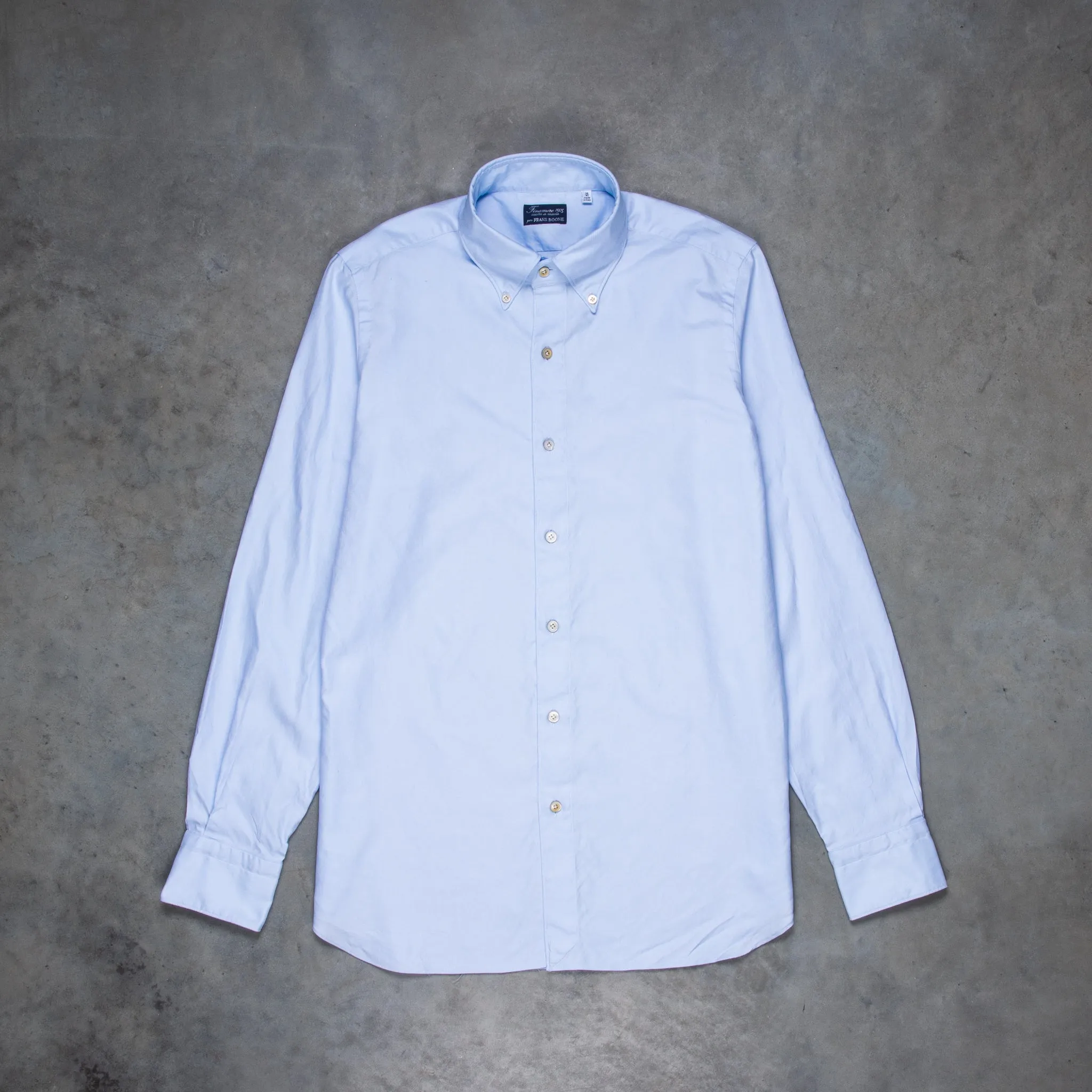 Finamore Gaeta Shirt Lucio Collar washed oxford celeste