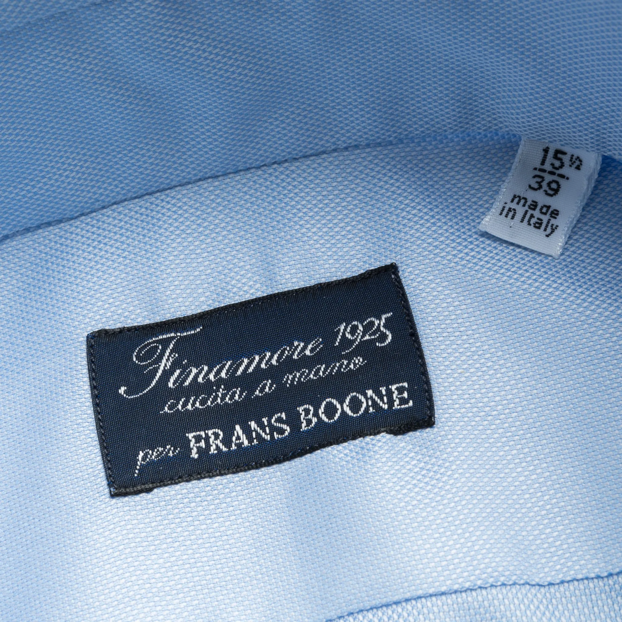Finamore Napoli Shirt Eduardo Collar Alumo Castello Oxford Light Blue
