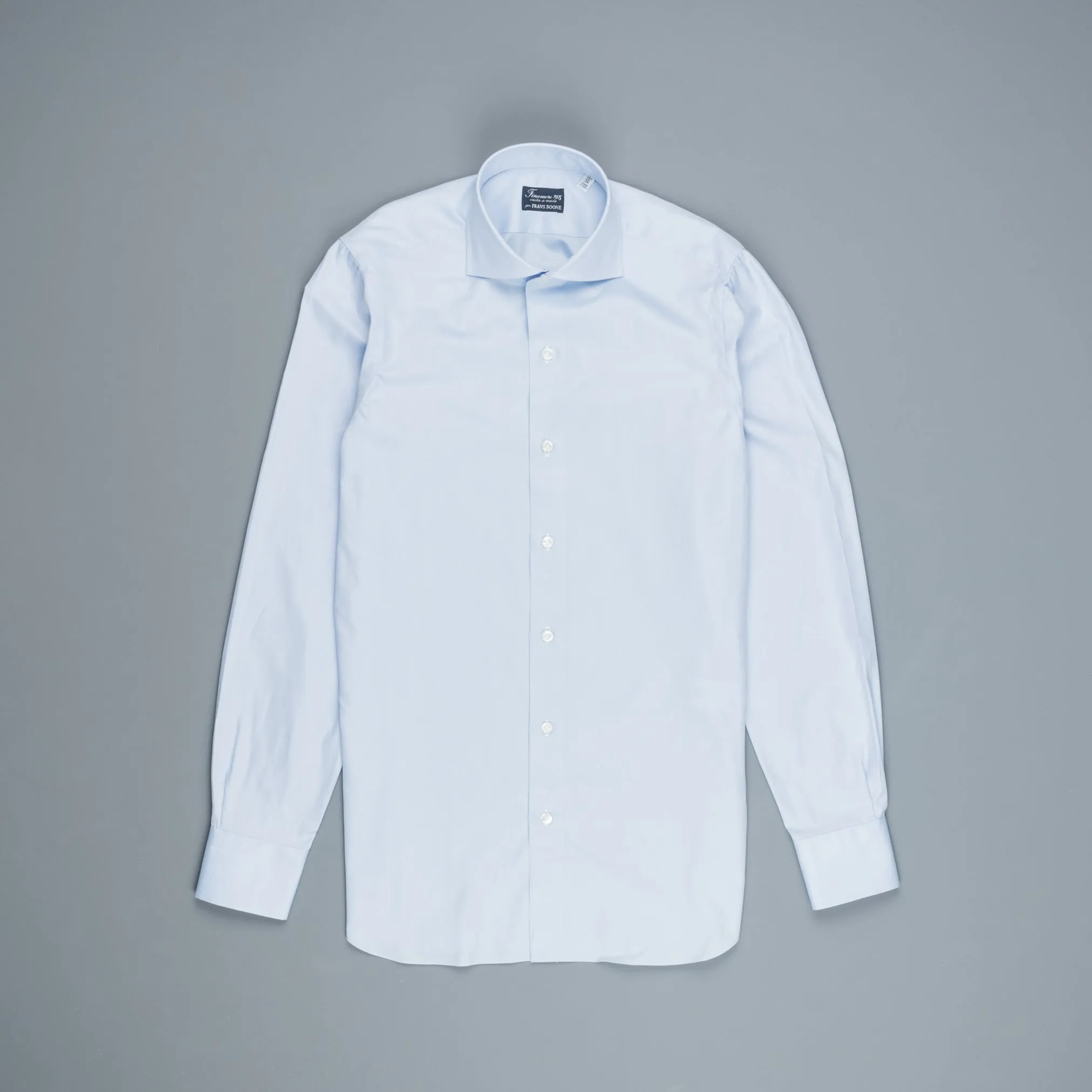 Finamore Napoli Shirt Eduardo Collar Alumo Castello Oxford Light Blue