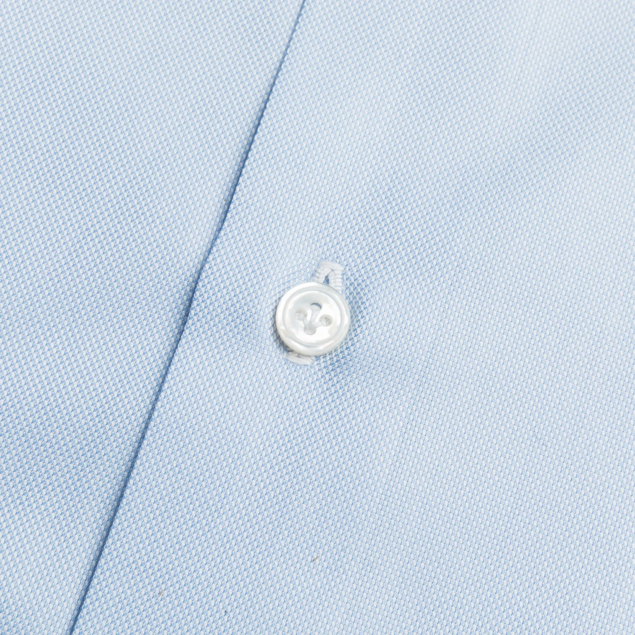 Finamore Napoli Shirt Eduardo Collar Alumo Castello Oxford Light Blue
