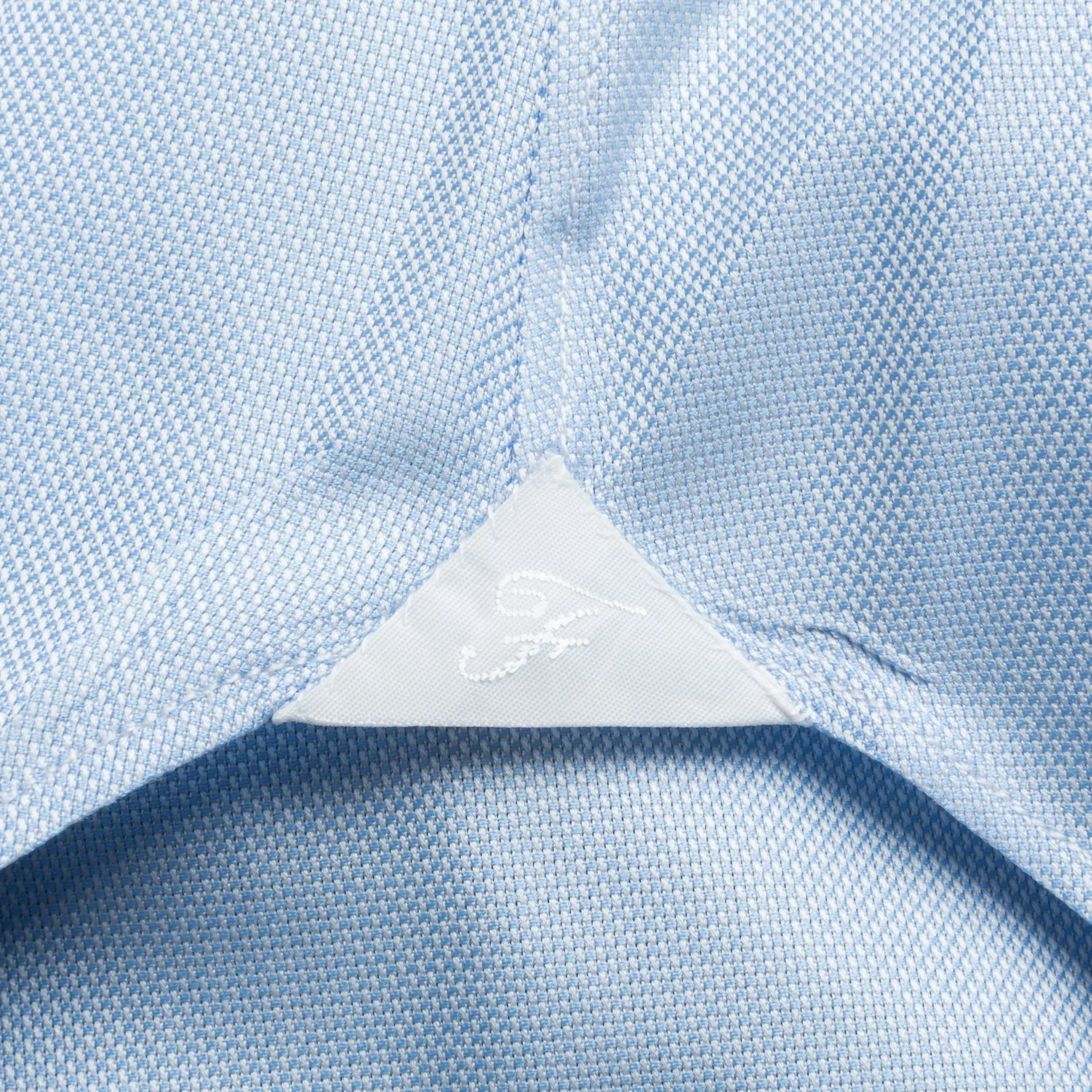 Finamore Napoli Shirt Eduardo Collar Alumo Castello Oxford Light Blue