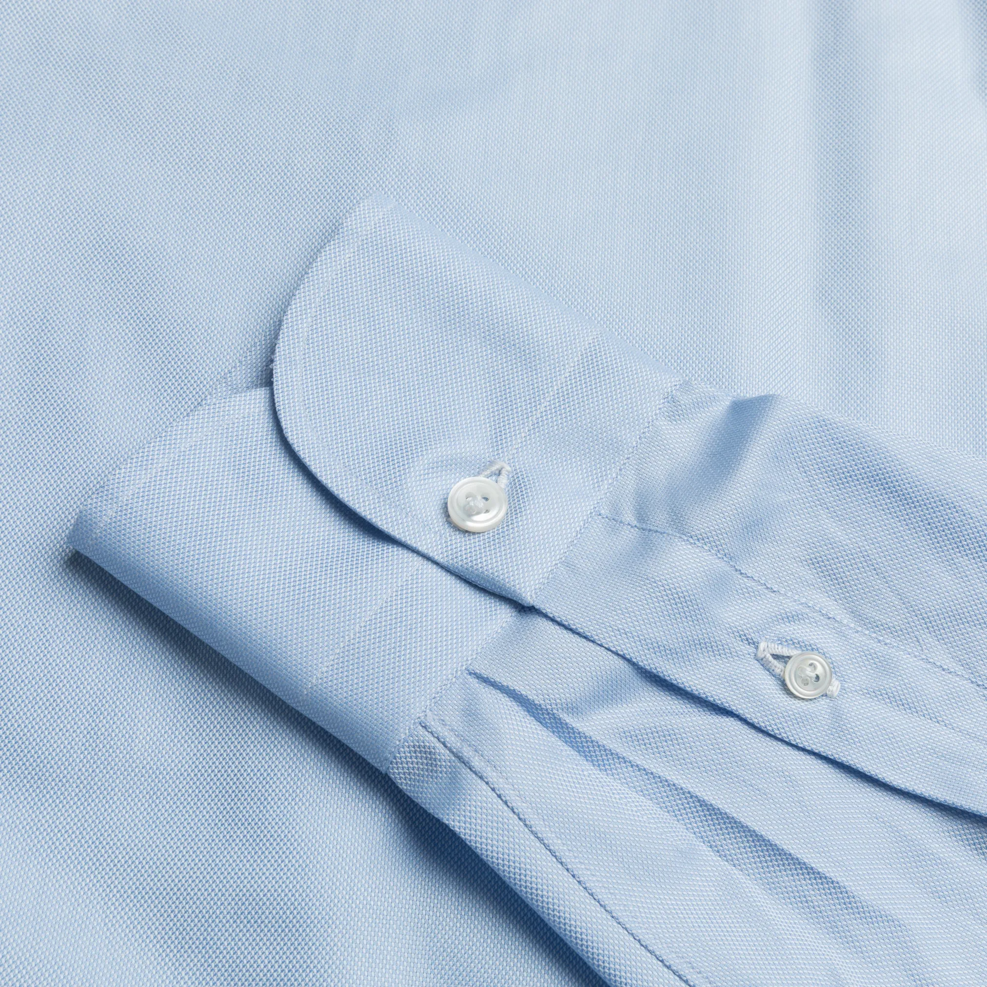 Finamore Napoli Shirt Eduardo Collar Alumo Castello Oxford Light Blue