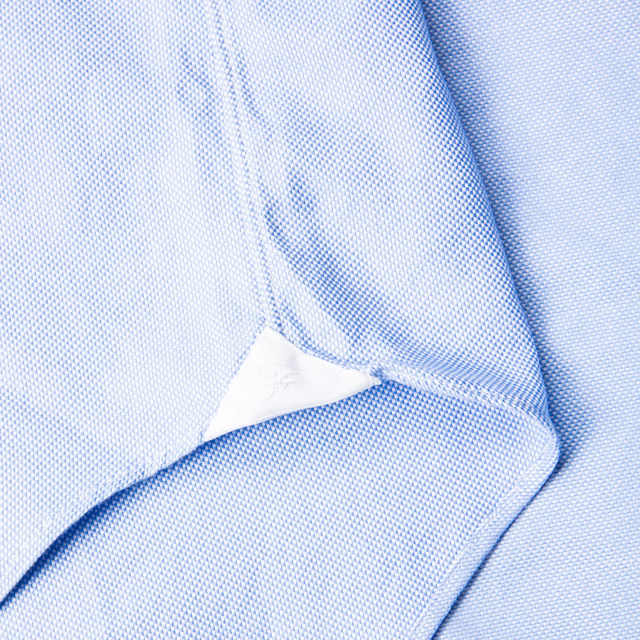 Finamore Tokyo shirt washed oxford button down Lucio collar in midblue