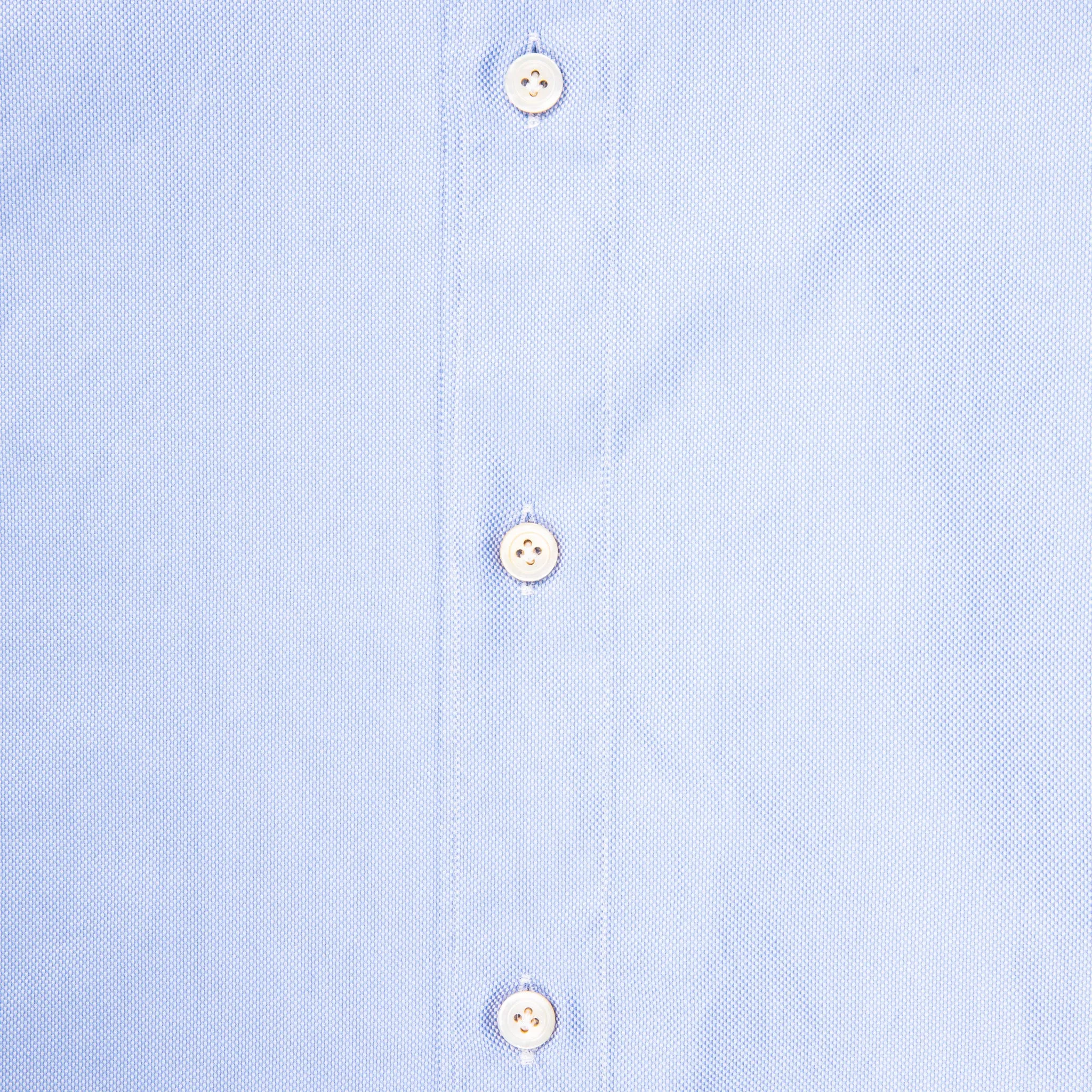 Finamore Tokyo shirt washed oxford button down Lucio collar in midblue