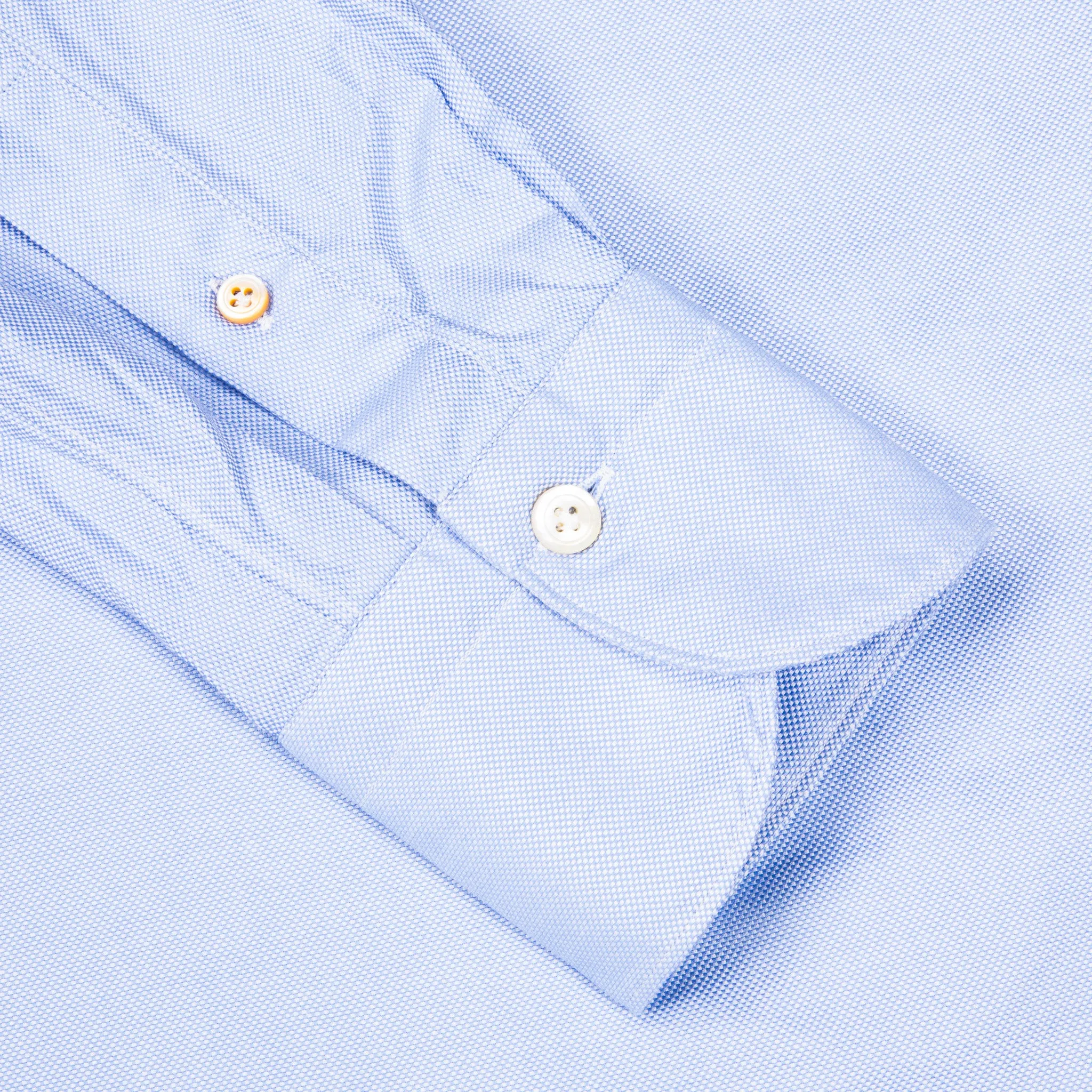 Finamore Tokyo shirt washed oxford button down Lucio collar in midblue