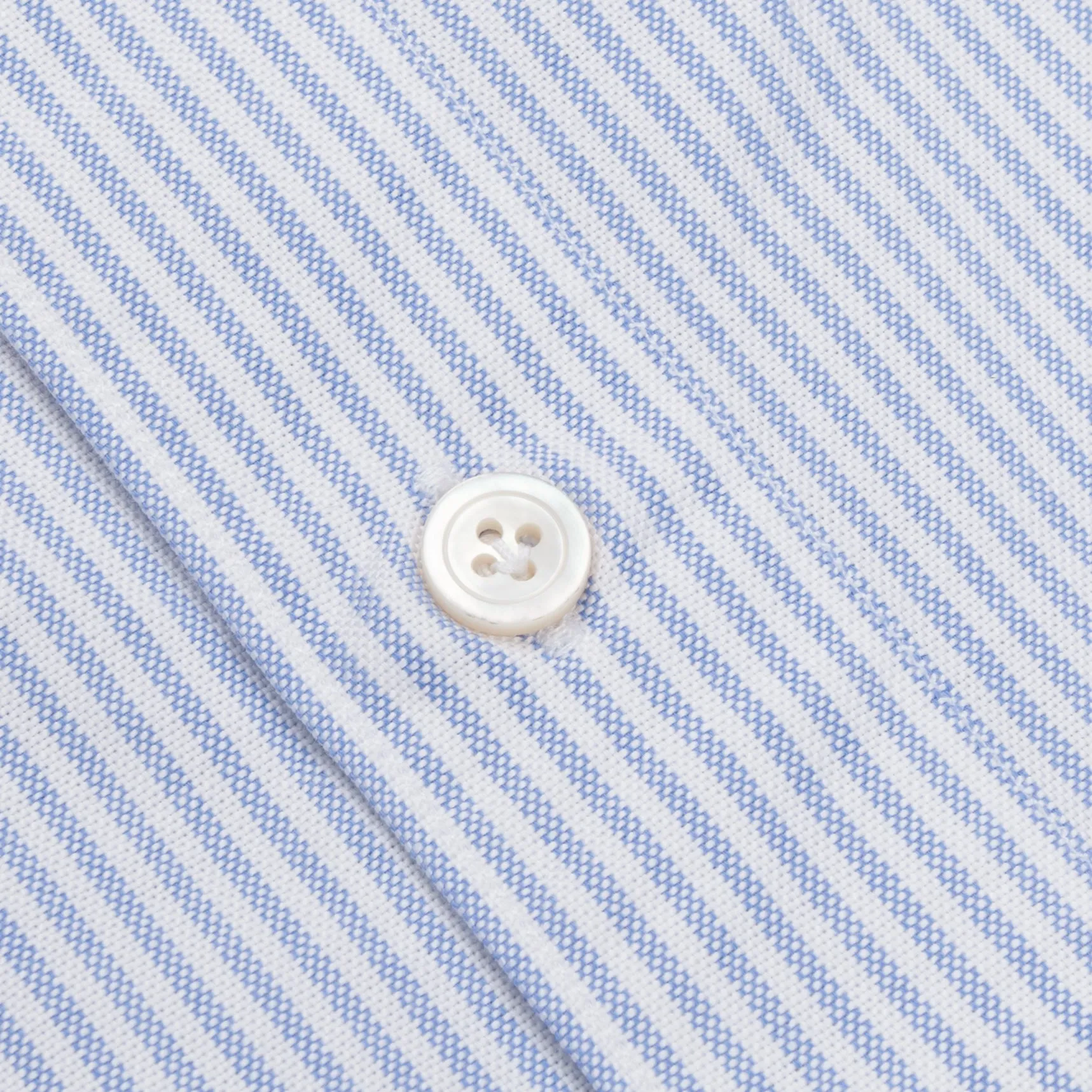 Finamore washed Tokyo shirt Sergio collar oxford Light Blue stripe