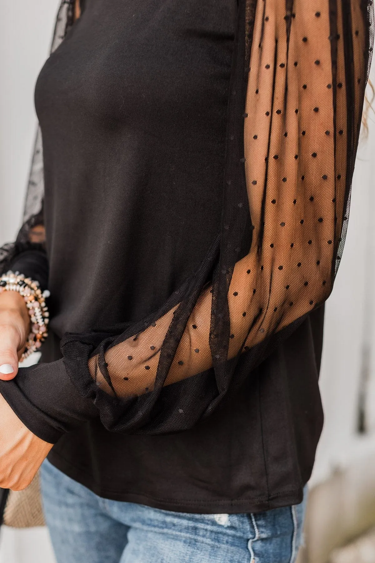 Finding Romance Puff Sleeve Top- Black