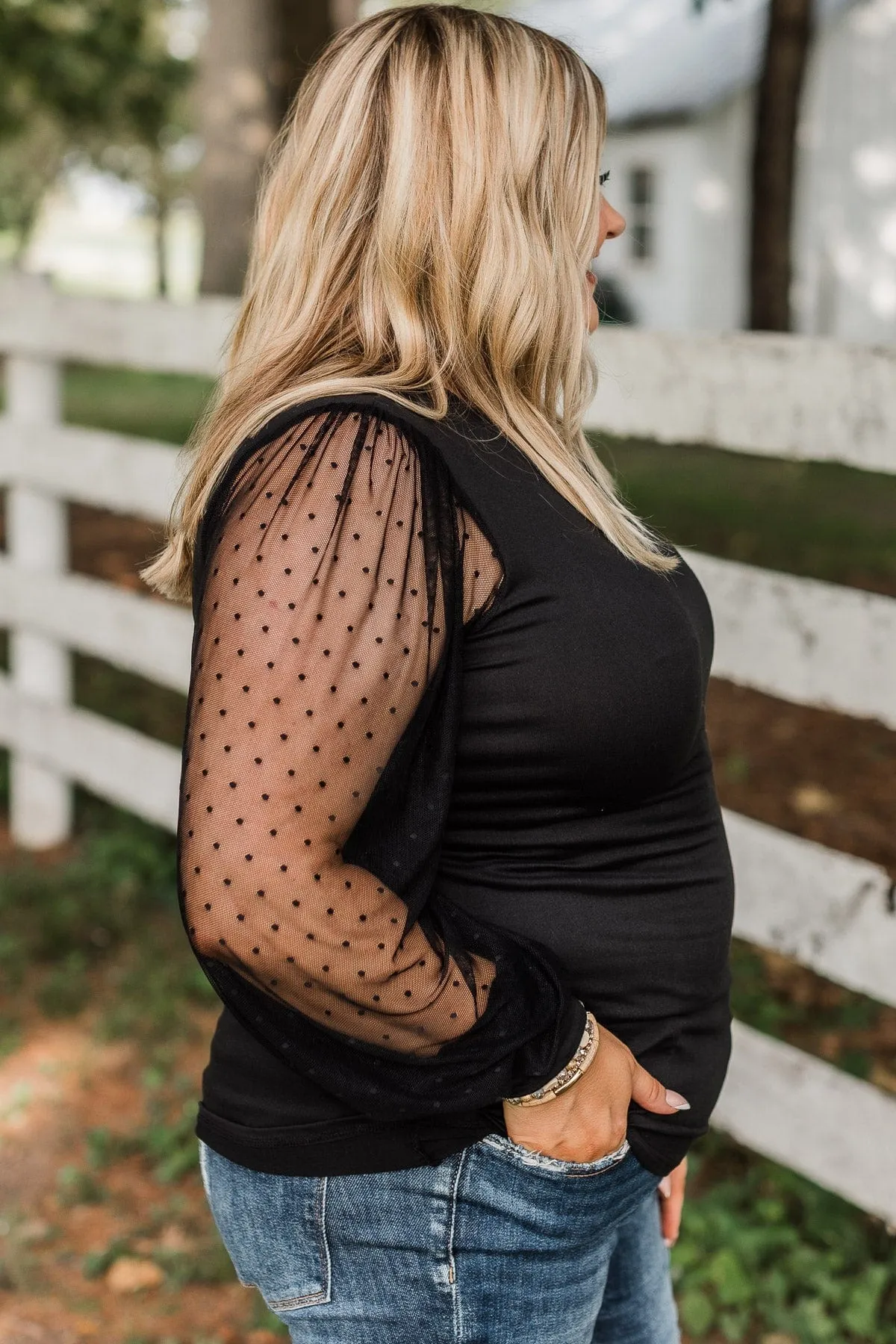 Finding Romance Puff Sleeve Top- Black