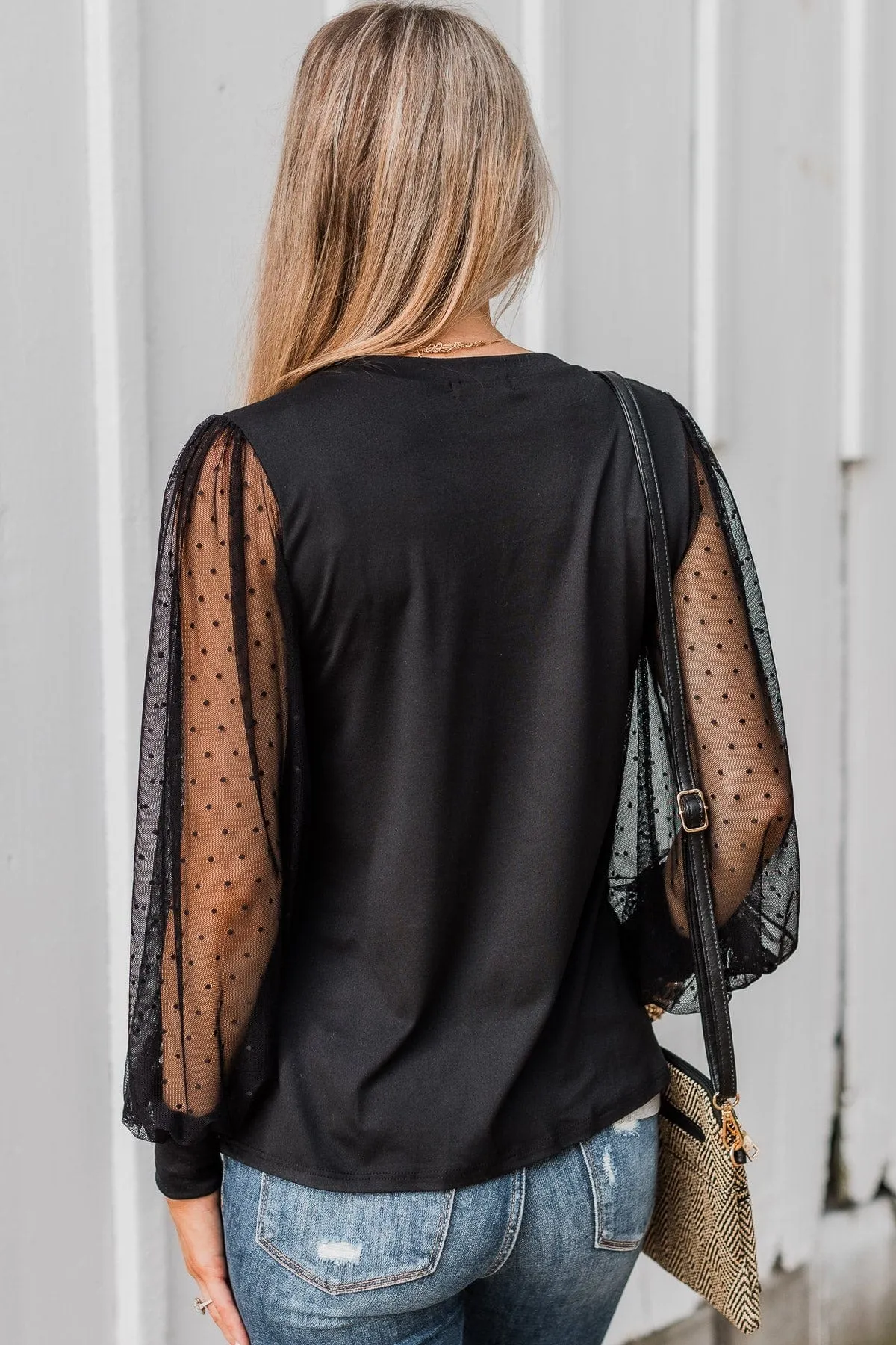 Finding Romance Puff Sleeve Top- Black