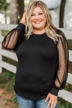 Finding Romance Puff Sleeve Top- Black