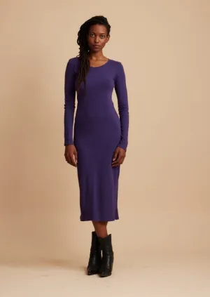 Fitted Long Sleeve Dress, Ultra Violet