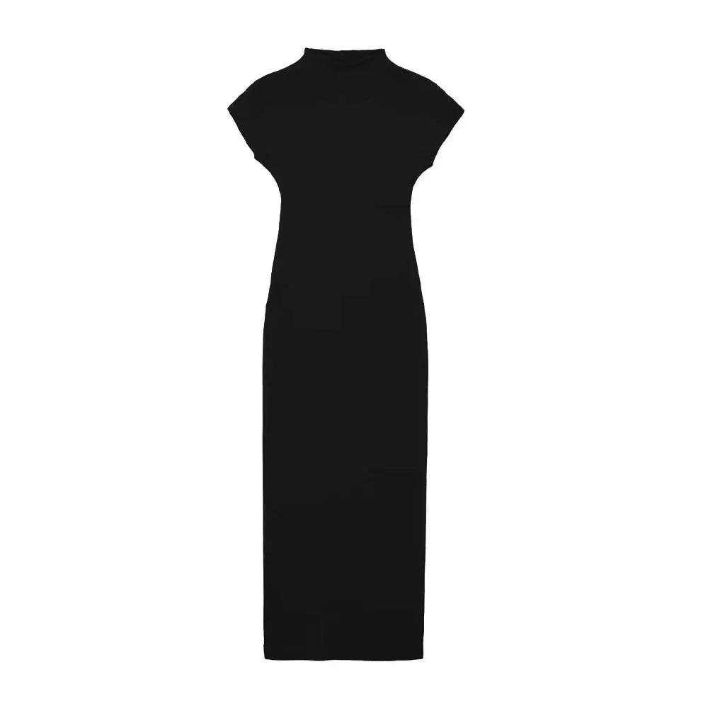 Fitted Short Sleeve Midi Dress