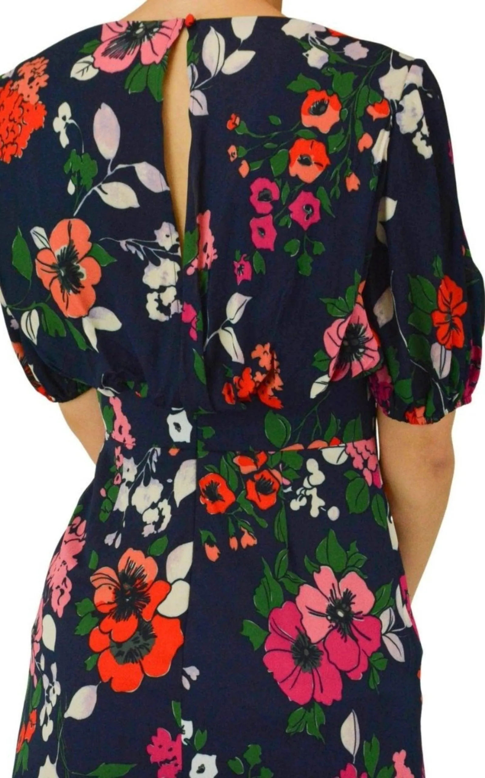 Floral Printed Georgette V-Neck Gown
