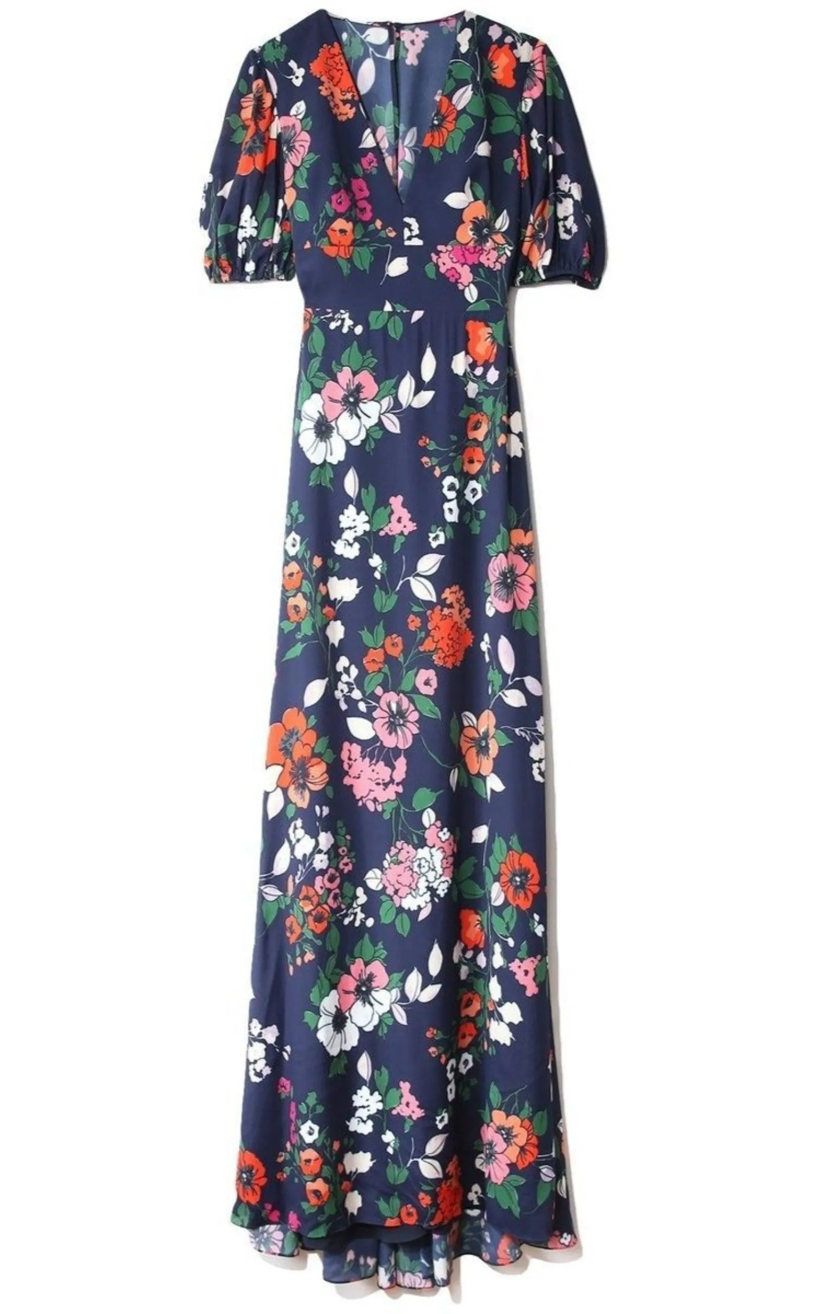 Floral Printed Georgette V-Neck Gown