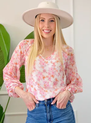 Floral Puff Sleeve Top