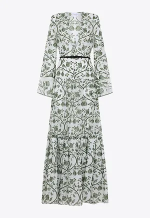 Floral V-neck Maxi Dress