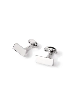 Ford Block Rhodium Cufflink