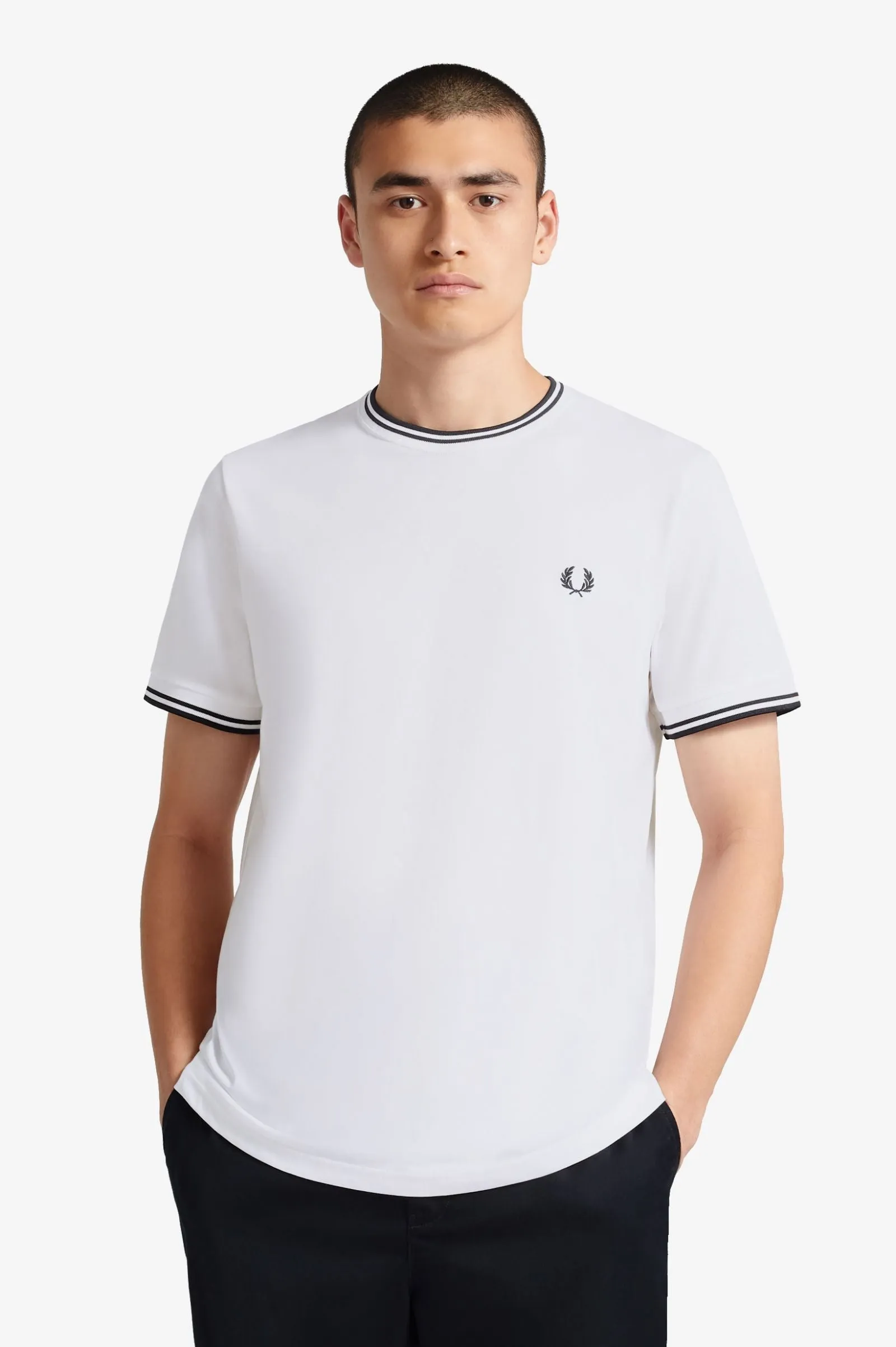 Fred Perry M1588 Twin Tipped T-Shirt White