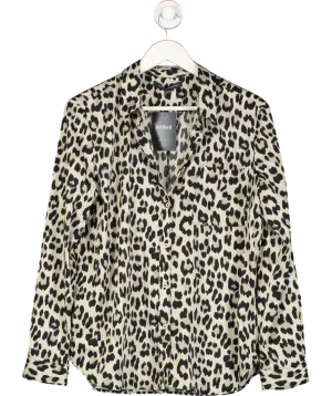 French Connection Beige Leopard Print Long Sleeve Shirt UK 14
