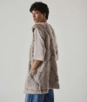 French Terry Vest in Taupe x Coffee