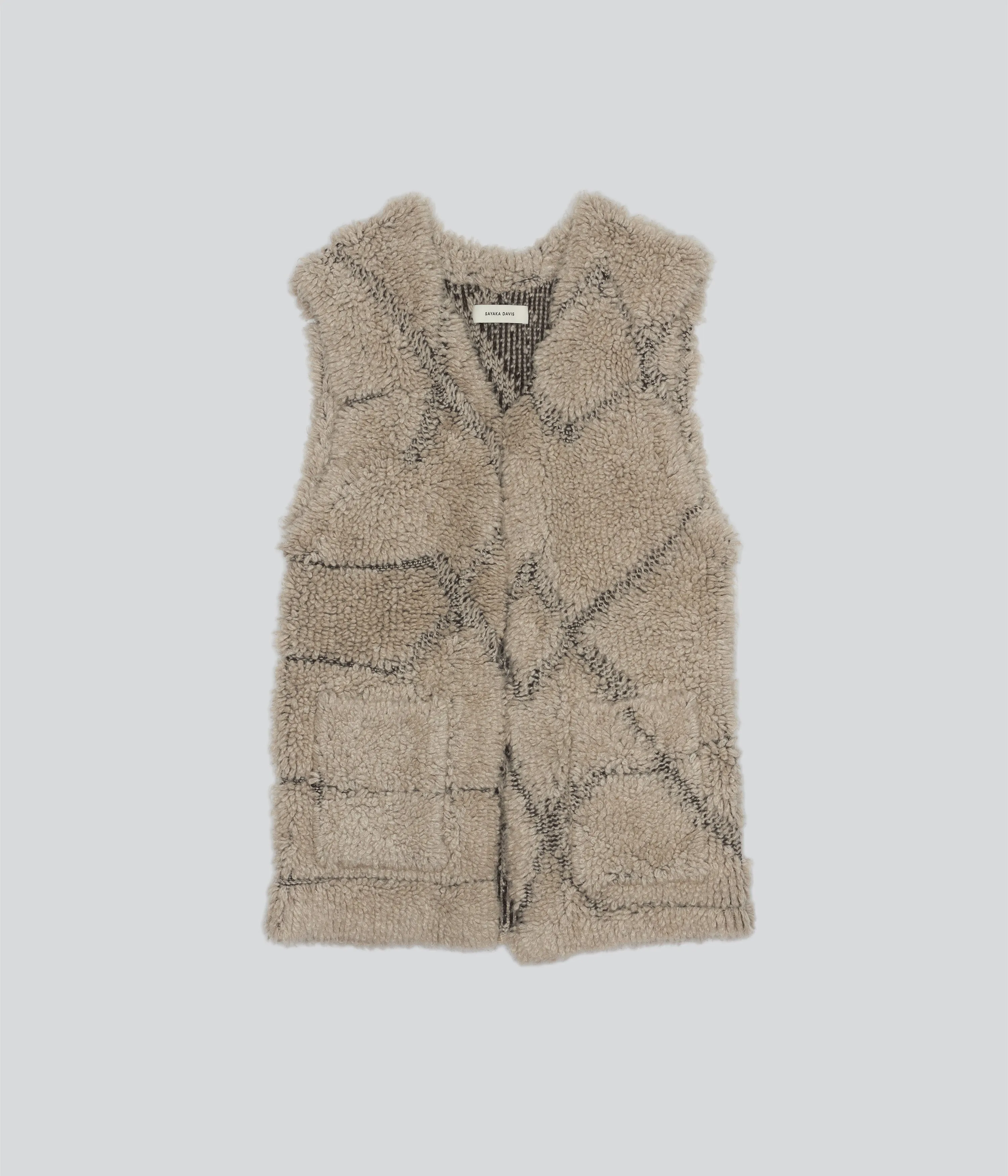 French Terry Vest in Taupe x Coffee