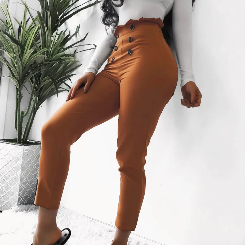Freya High-Waisted Double-Breasted Tapered Pants