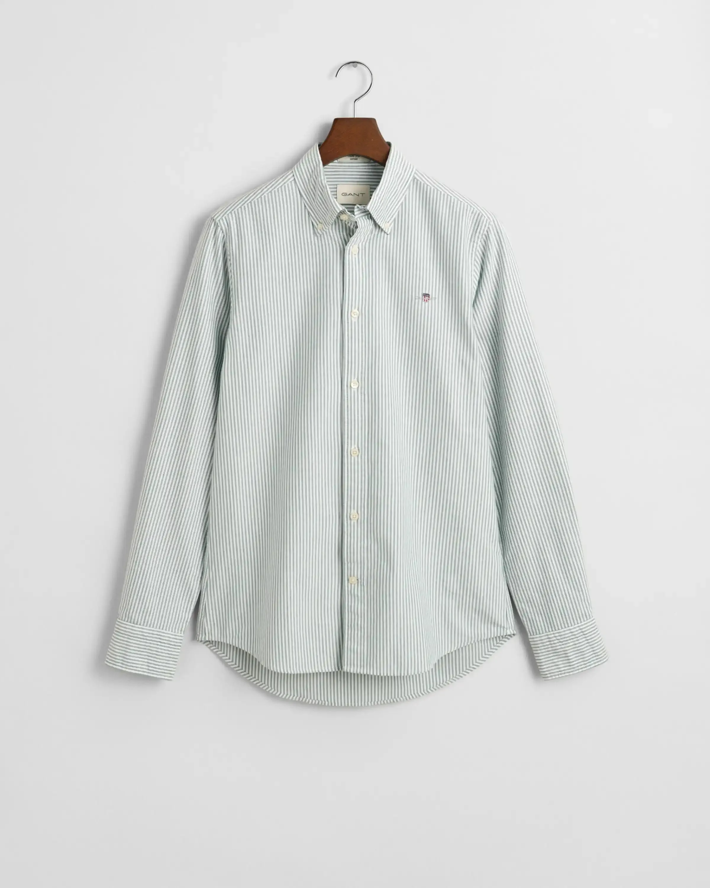 GANT Regular Oxford Banker Stripe Shirt Deep Forest Green