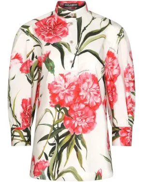 Garofani Floral Print Puff Sleeve Shirt