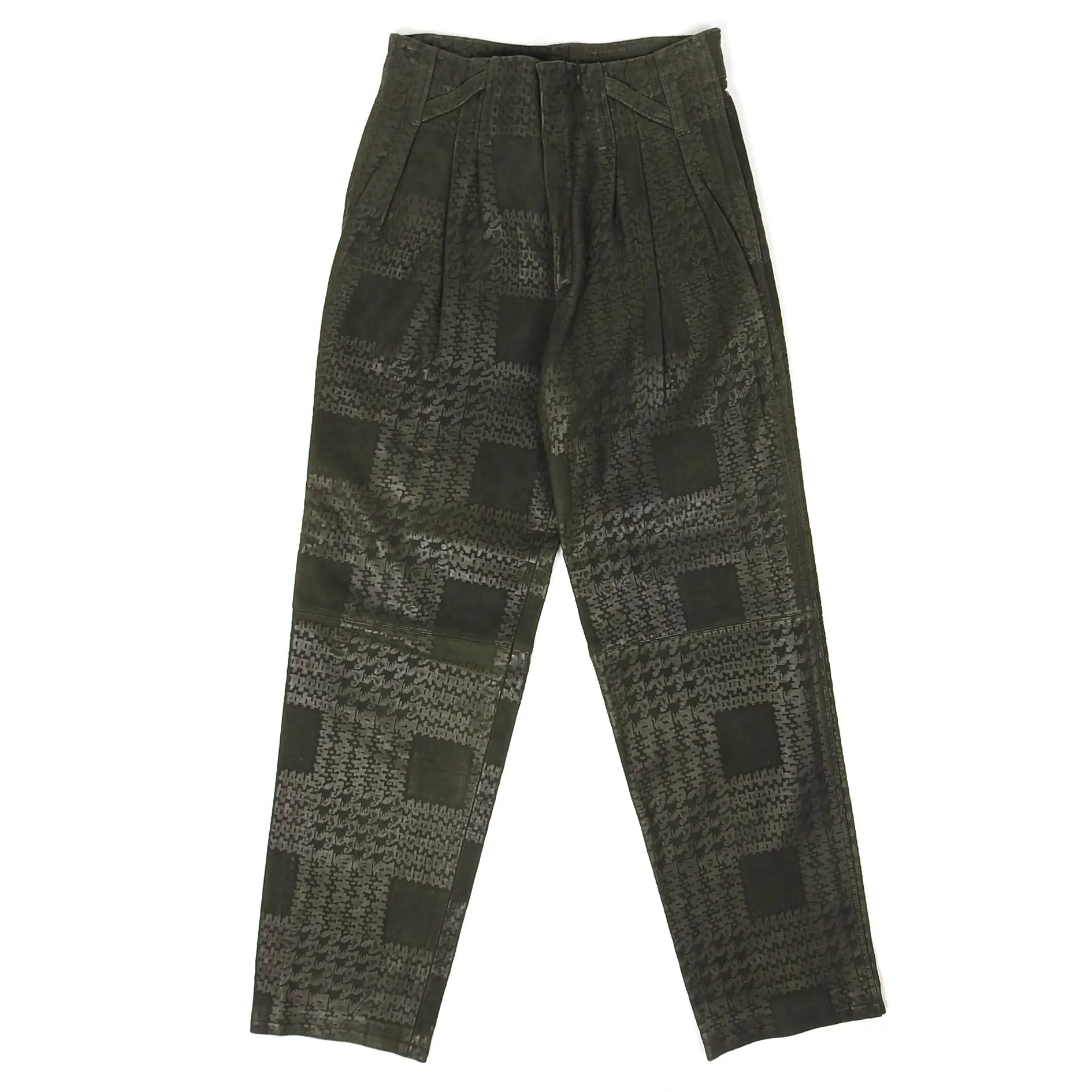 Gianni Versace Vintage Green Leather Pants Fit 30/31" Waist