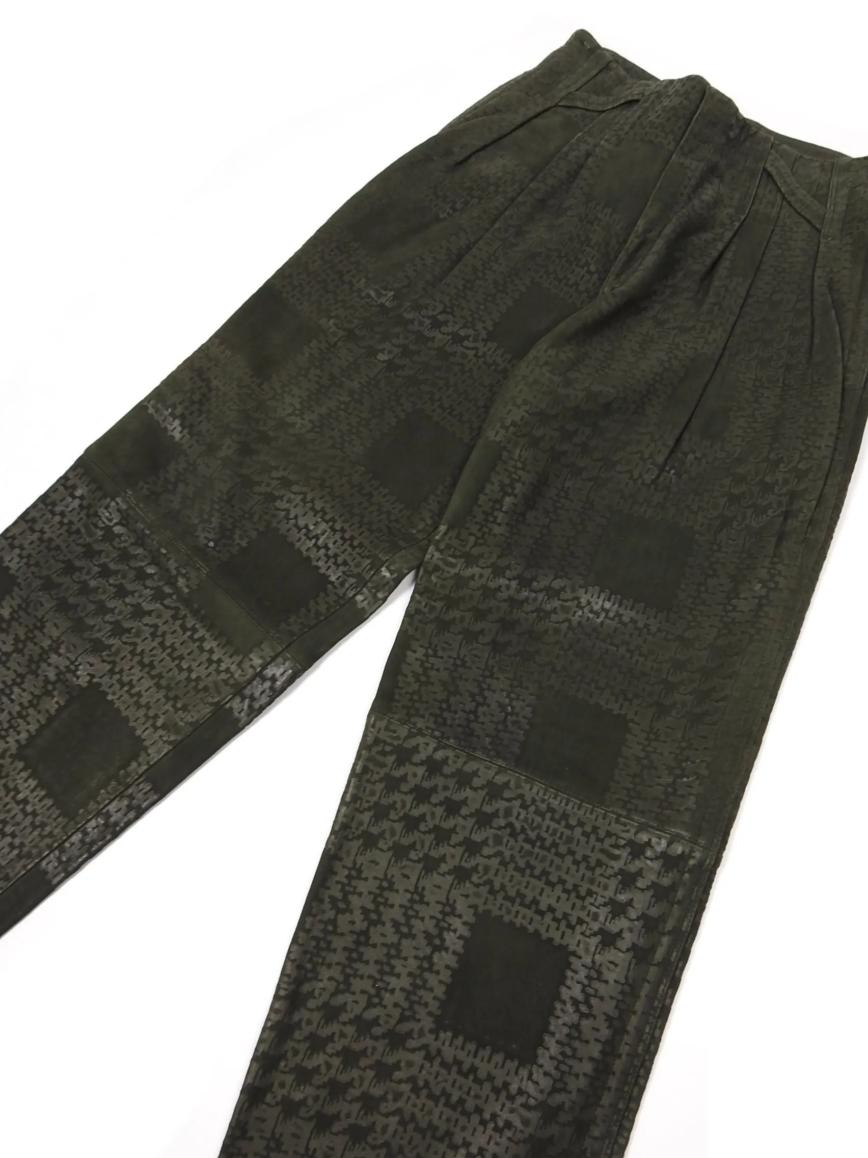 Gianni Versace Vintage Green Leather Pants Fit 30/31" Waist