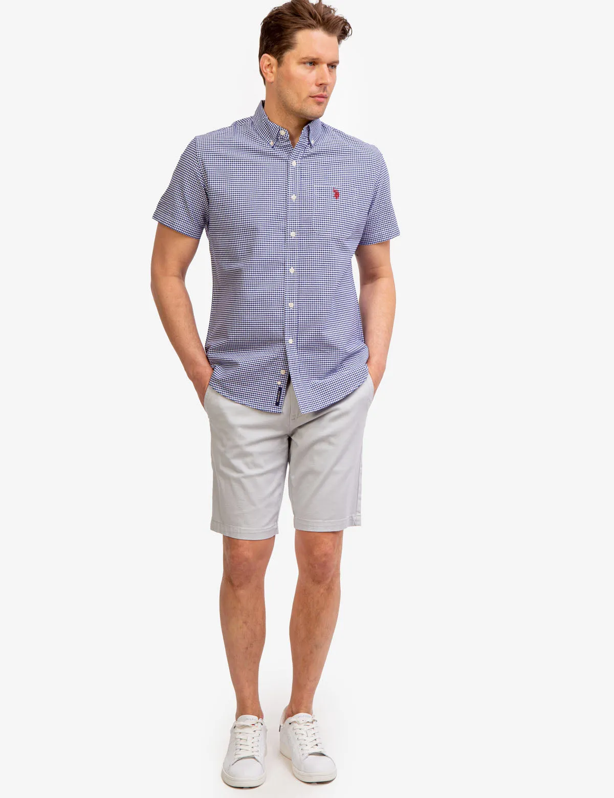 GINGHAM OXFORD SHORT SLEEVE SHIRT