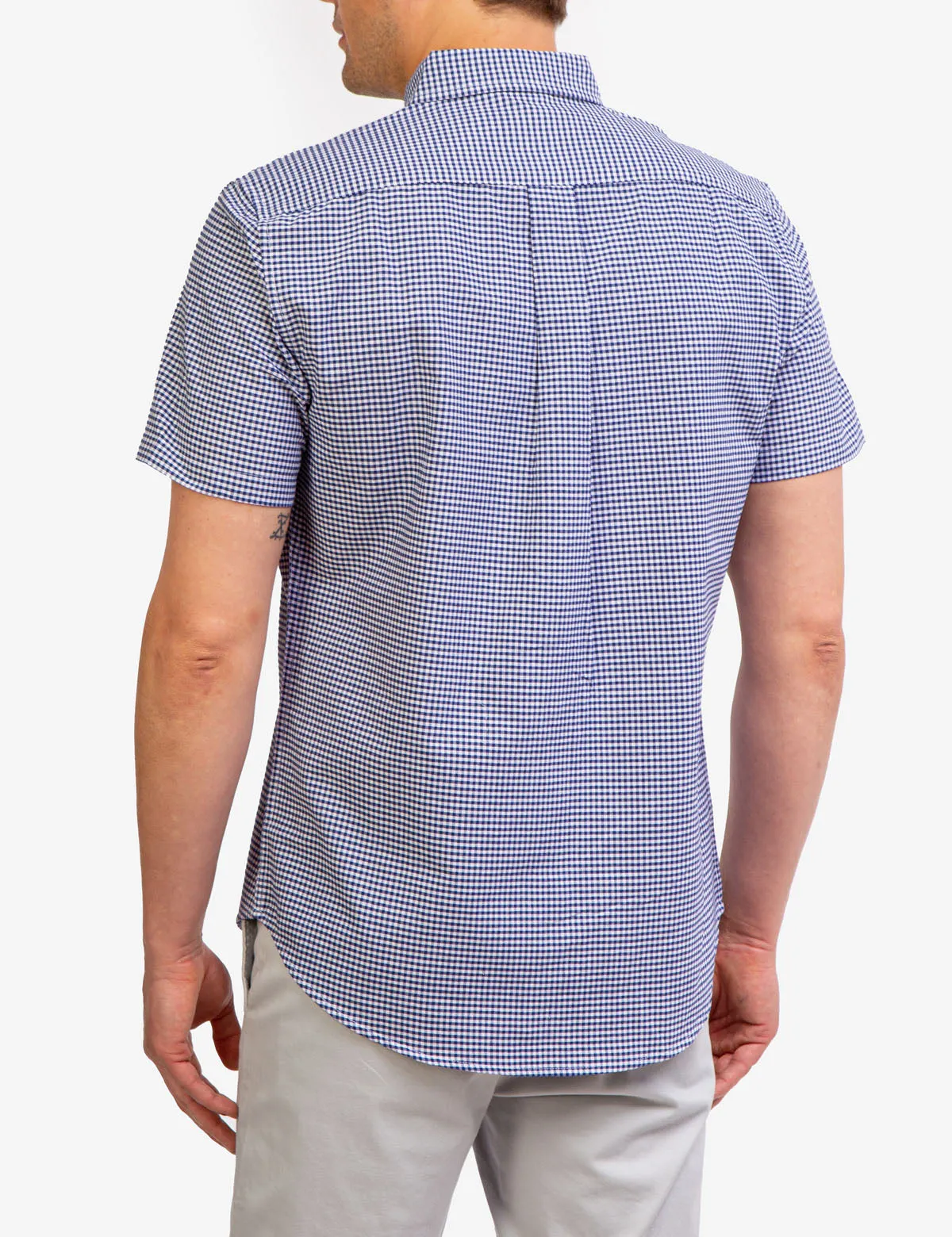 GINGHAM OXFORD SHORT SLEEVE SHIRT