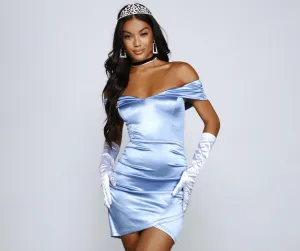 Glam Come True Charming Satin Mini Dress