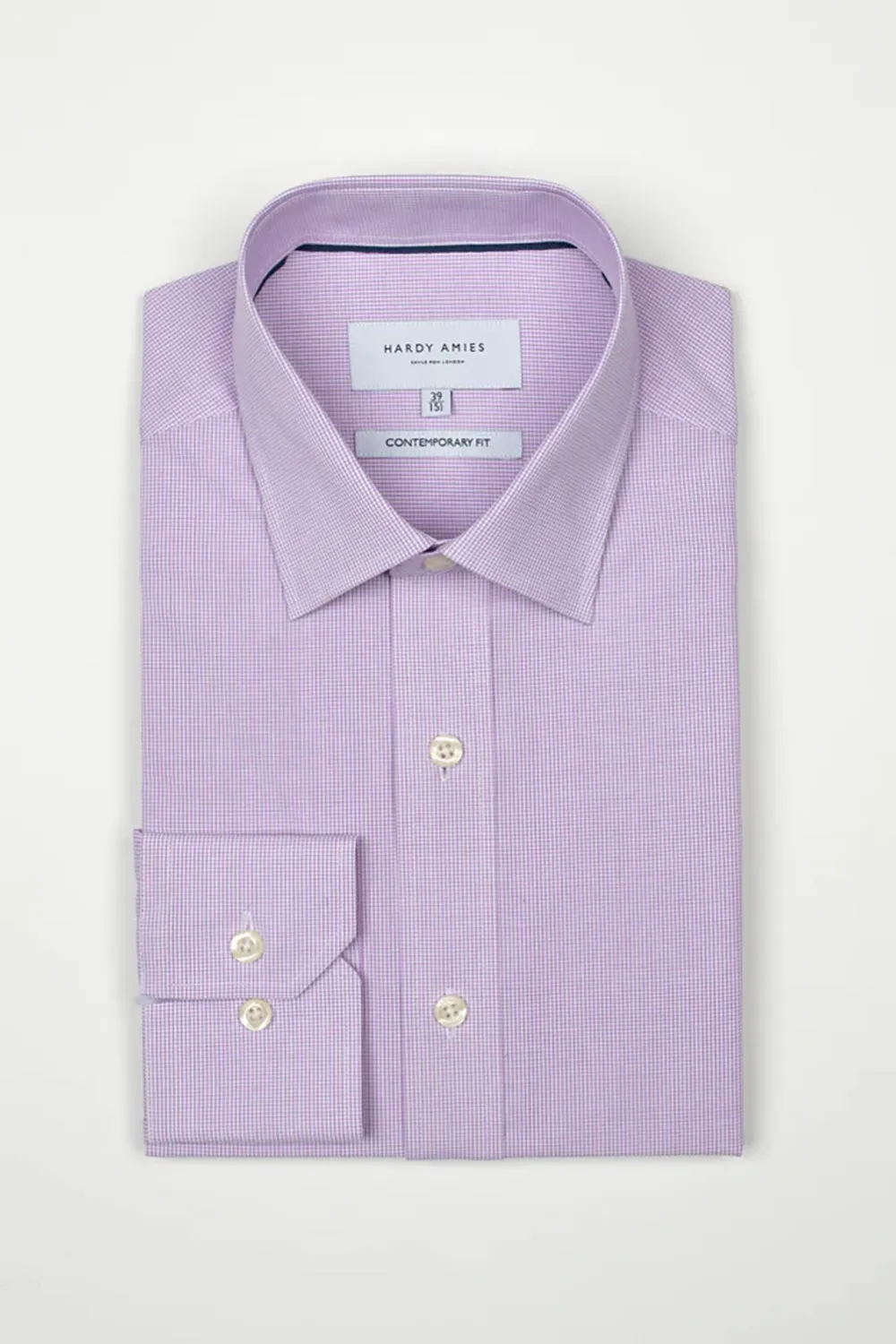 HARDY AMIES CONTEMPORARY FIT MINI CHECK L/S SHIRT HA408S