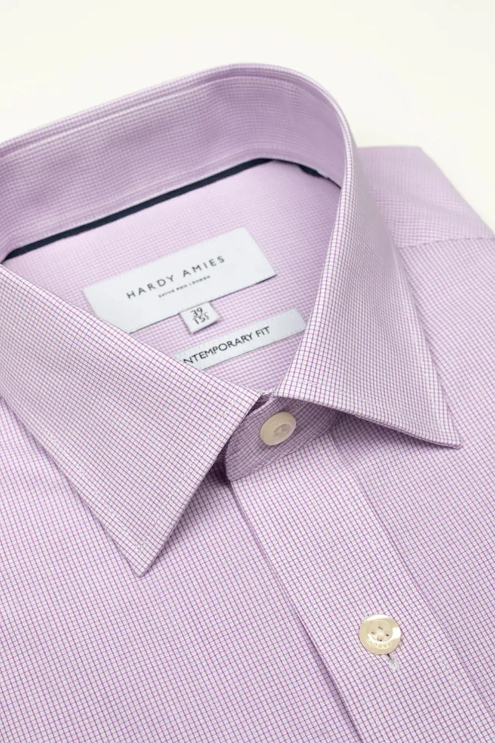 HARDY AMIES CONTEMPORARY FIT MINI CHECK L/S SHIRT HA408S