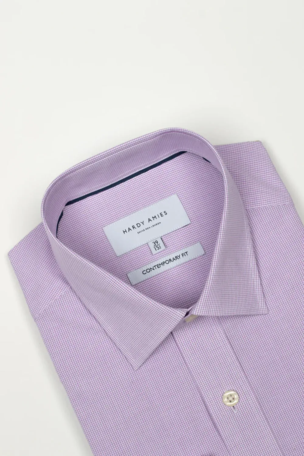 HARDY AMIES CONTEMPORARY FIT MINI CHECK L/S SHIRT HA408S