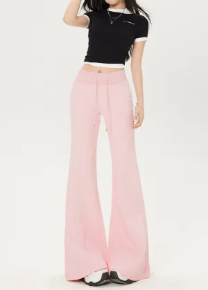 High-Waist Drawstring Summer Flared Pants | Slim Fit Lounge Trousers for Women