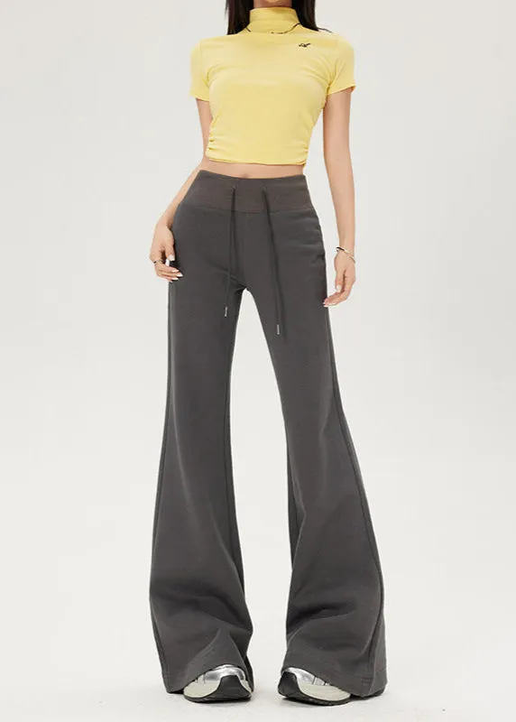 High-Waist Drawstring Summer Flared Pants | Slim Fit Lounge Trousers for Women
