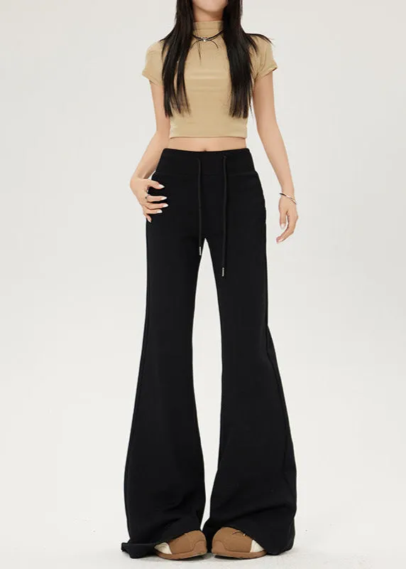 High-Waist Drawstring Summer Flared Pants | Slim Fit Lounge Trousers for Women