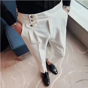 High-Waist Slim Fit Dress Pants