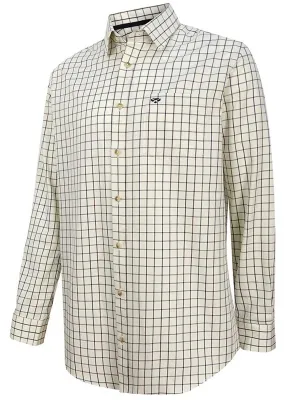 HOGGS OF FIFE Balmoral Luxury Tattersall Shirt - Mens - Navy & Wine Check