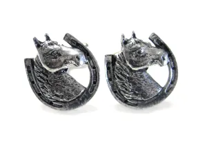 Horse and Horse Shoe Cufflinks