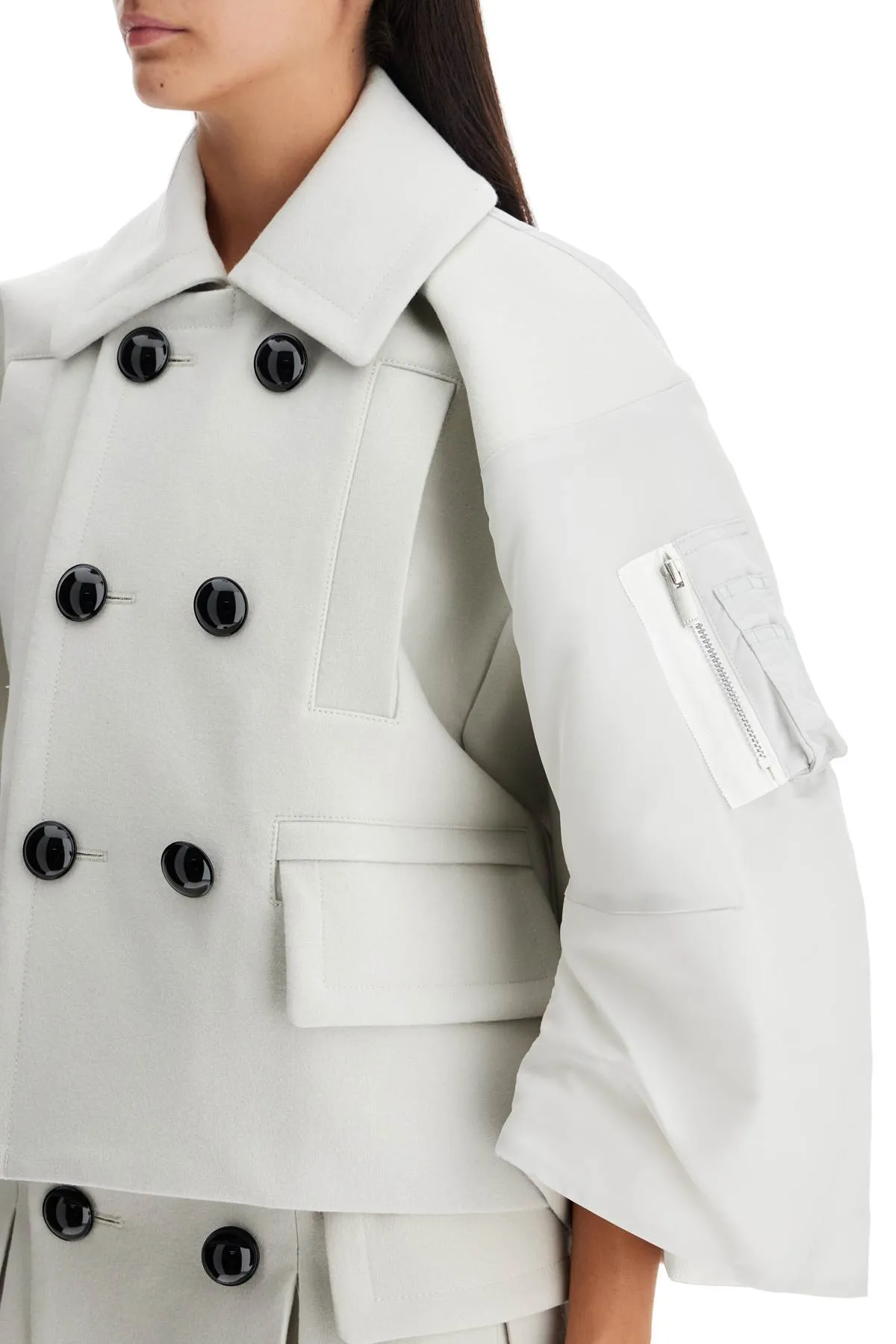 hybrid wool and nylon jacket